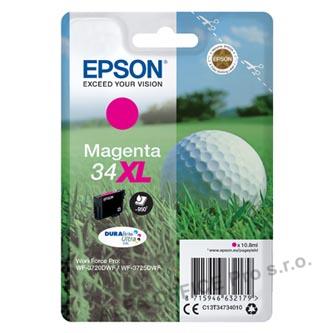 Epson originální ink C13T34734010, T347340, 34XL, magenta, 10.8ml, Epson WF-3720DWF, 3725D