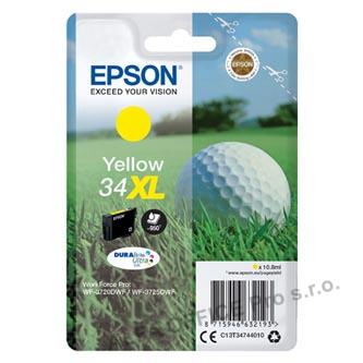 Epson originální ink C13T34744010, T347440, 34XL, yellow, 10.8ml, Epson WF-3720DWF, 3725DW