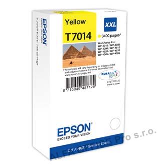 Epson originální ink C13T70144010, XXL, yellow, 3400str., Epson WorkForce Pro WP4000, 4500