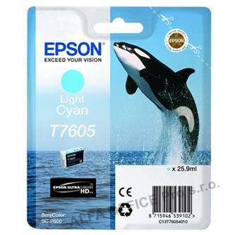 Epson originální ink C13T76054010, T7605, light cyan, 25,9ml, 1ks, Epson SureColor SC-P600