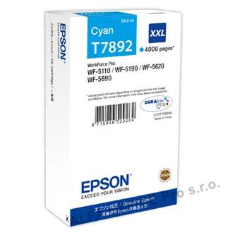 Epson originální ink C13T789240, T789, XXL, cyan, 4000str., 34ml, 1ks, Epson WorkForce Pro