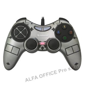 Gamepad Defender Zoom, 10tl., USB, šedý, vibrační, Windows XP/VISTA/7/8/10 