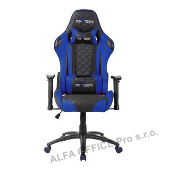  Herní křeslo Red Fighter C1, modré, odnímatelné polštářky 