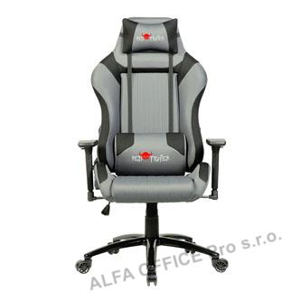  Herní křeslo Red Fighter C3, šedé, odnímatelné polštářky 
