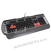 A4Tech G800V, Klávesnice herní, voděodolná typ drátová (USB), černá, CZ 