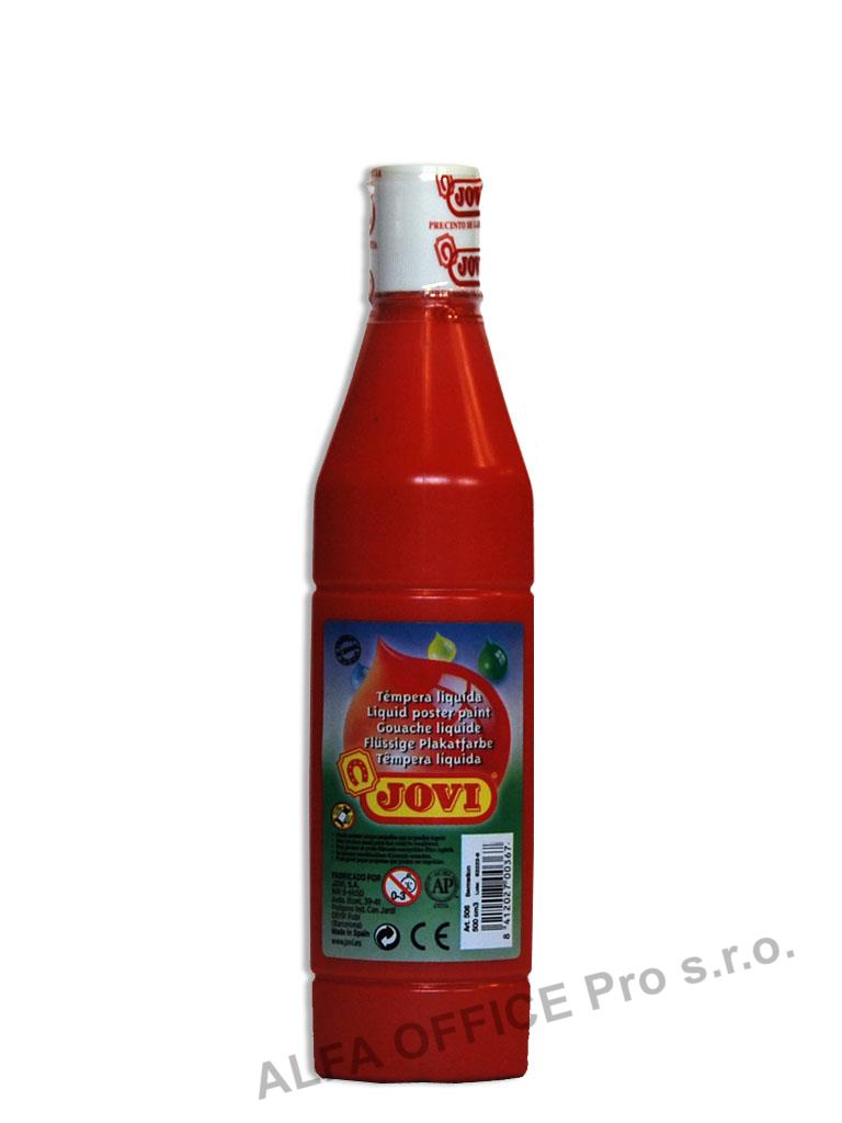 Tekuté temperové barvy JOVI PREMIUM v lahvi - 500 ml / červená