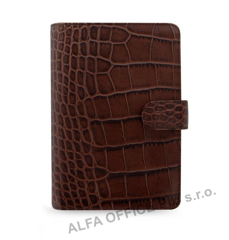 Filofax Classic Croc A6 osobní týdenní kaštanová