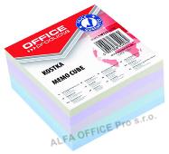 Záznamní kostka barevná Office Products - 8,5 cm x 8,5 cm x 4 cm / lepená vazba