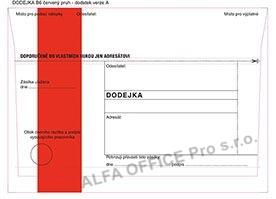 Obálky B6 s dodejkou - s červeným pruhem / 1000 ks