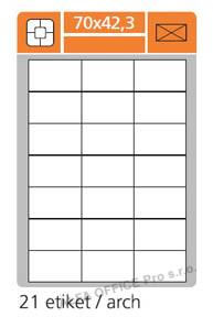 Print etikety A4 PLUS pro laserový a inkoustový tisk - 70 x 42,3 mm (21 etiket / arch)