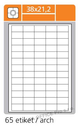 Print etikety A4 PLUS pro laserový a inkoustový tisk - 38 x 21,2 mm (65 etiket / arch)
