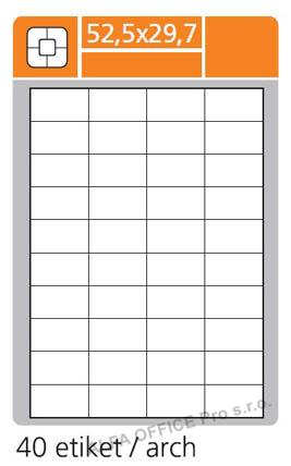 Print etikety A4 PLUS pro laserový a inkoustový tisk - 52,5 x 29,7 mm (40 etiket / arch)