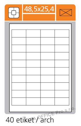 Print etikety A4 pro laserový a inkoustový tisk / 30 archů - 48,5 x 25,4 mm (40 etiket / a
